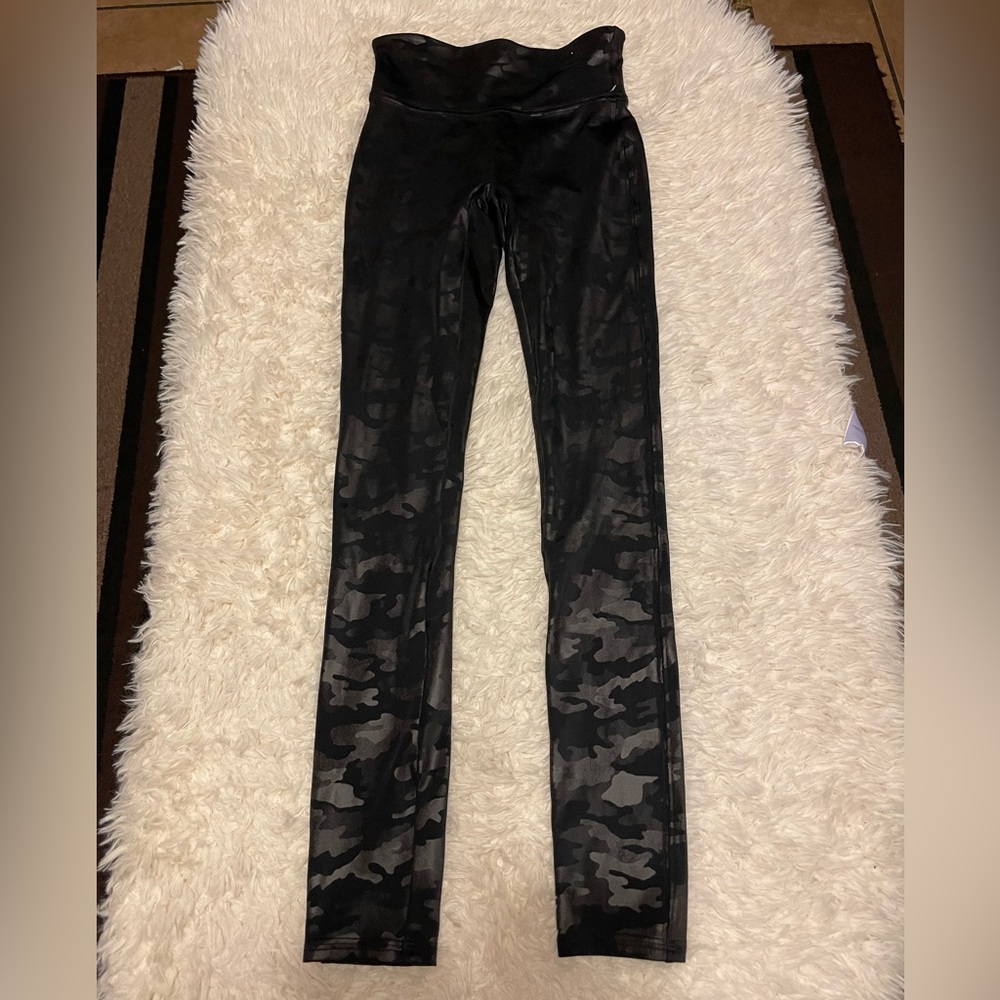 Spanx Camo Faux Leather Leggings